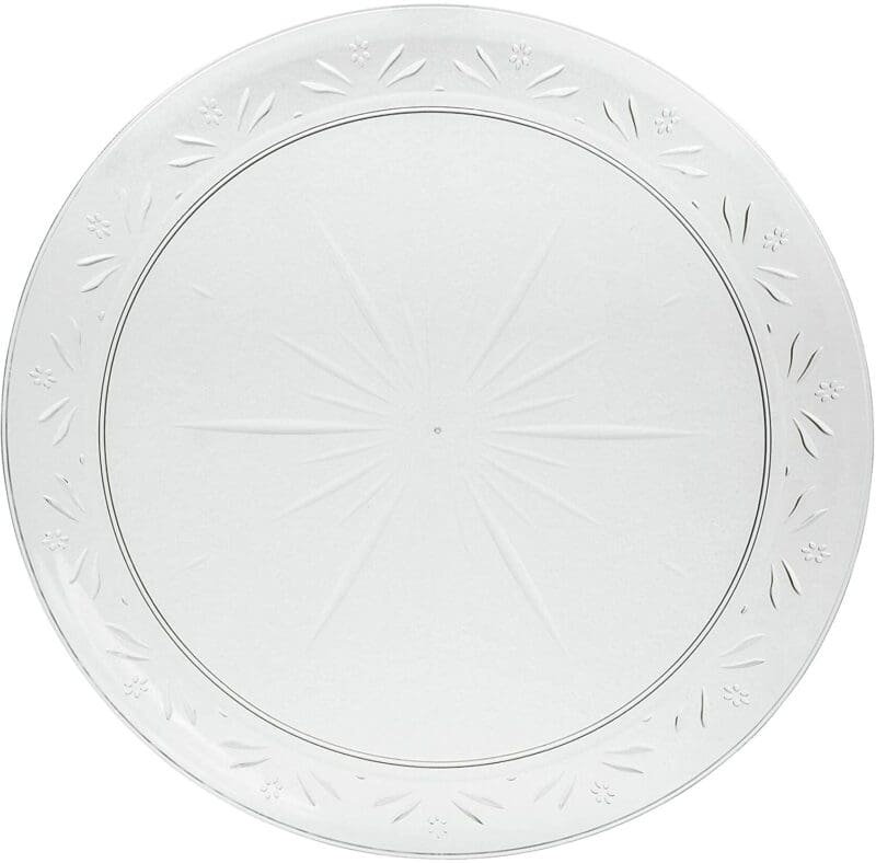 12 Clear Classic 9" Platinum Plates