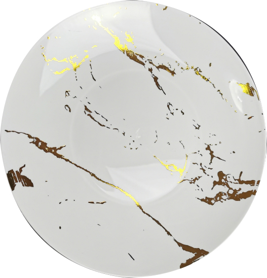 10 White & Gold 10" Hard Plastic Plates