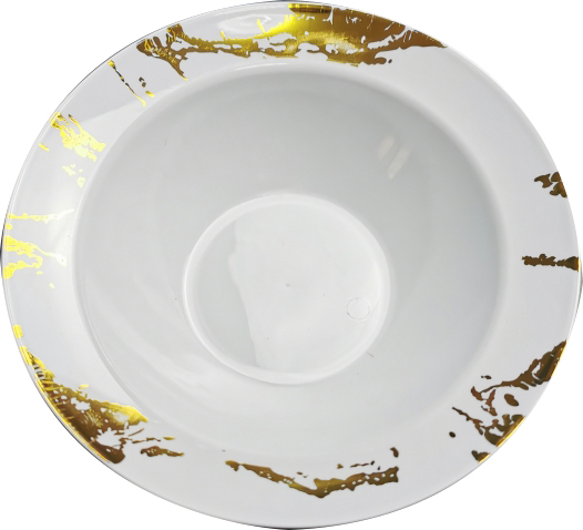 10 White & Gold Hard Plastic Small 5 oz Bowls