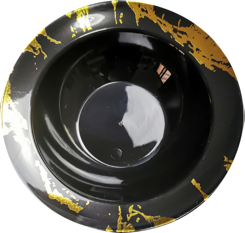 10 Black & Gold Hard Plastic Soup Bowls