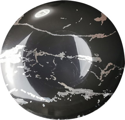 10 Black & Silver 9" Hard Plastic Plates