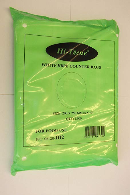 1000 White Poly Bags 8x10"