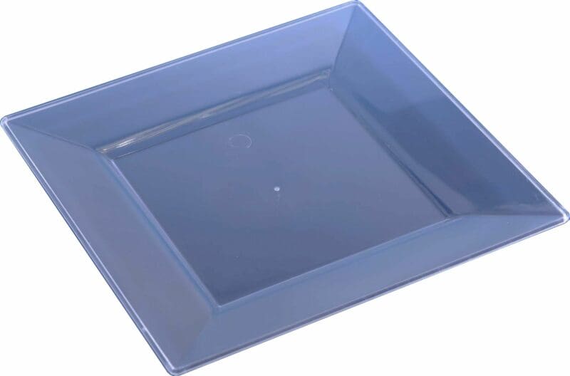 10 Small 6.5" Square Clear Plates