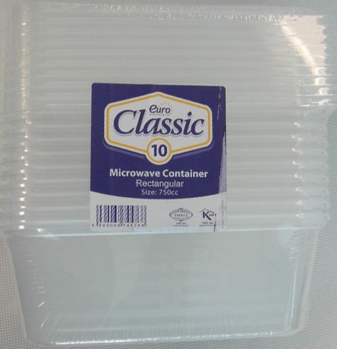 10 x 750cc Microwave Rectangular Containers