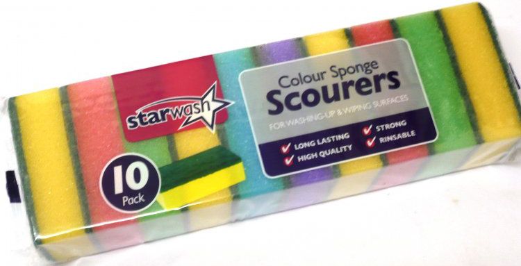 10 Rainbow Pack Sponge Scourers