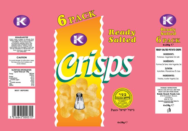 Kolak 6 Pack Ready Salted Crisps
