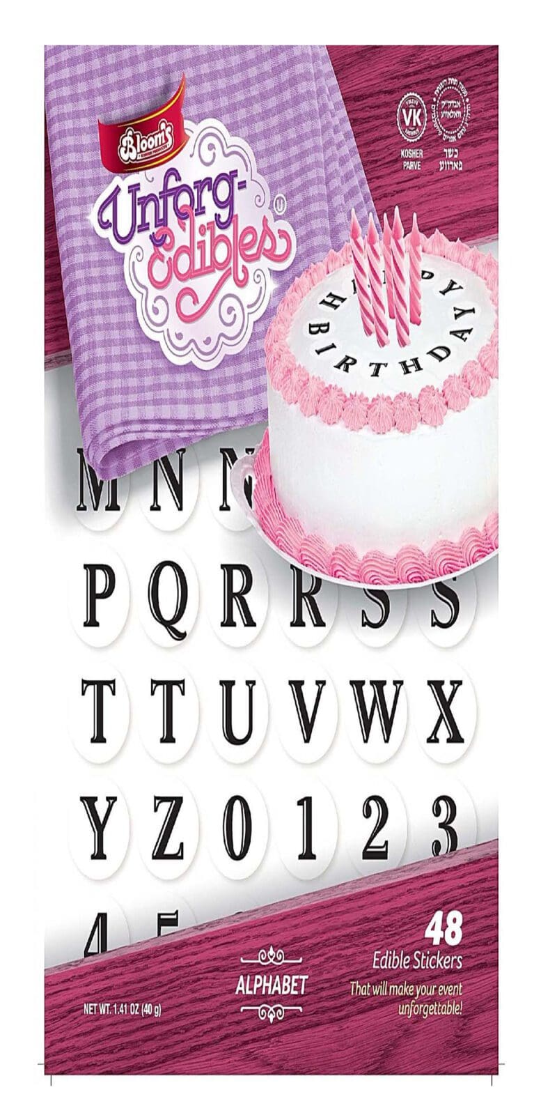 Blooms Alphabet Edible Stickers
