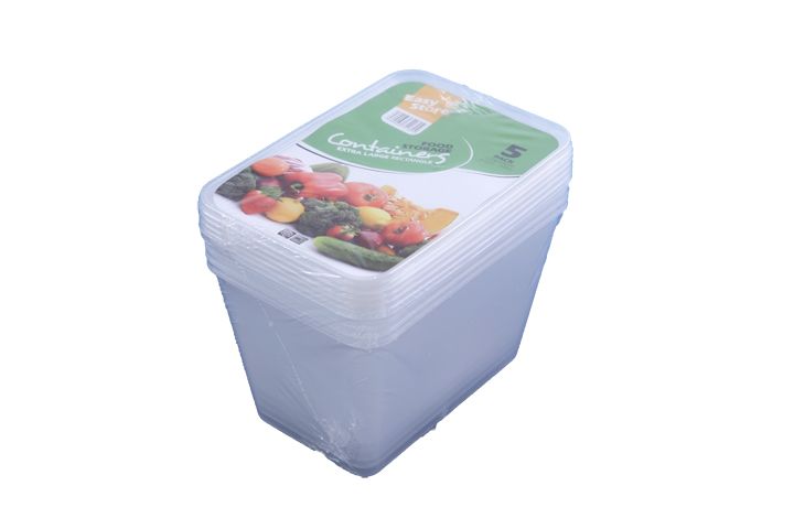 5 x 1500cc Microwave Rectangular Containers