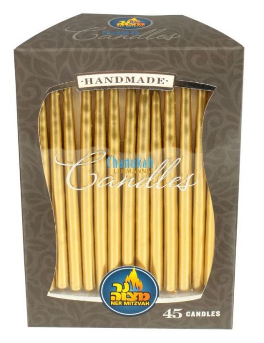 Ner Mitzvah Metallic Gold Chanukah Menorah Candles